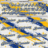 Custom White Royal-Gold Brush Stroke Splatter Starburst Performance T-Shirt