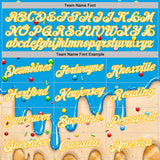 Custom Sky Blue Cream-Gold Ice Cream Waffle Foodie Dessert Performance T-Shirt