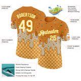 Custom Bay Orange Cream-Gold Ice Cream Waffle Foodie Dessert Performance T-Shirt