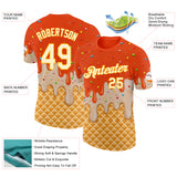 Custom Orange Cream-Gold Ice Cream Waffle Foodie Dessert Performance T-Shirt