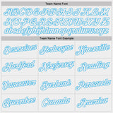 Custom White-Sky Blue Brush Stroke Splatter Performance T-Shirt