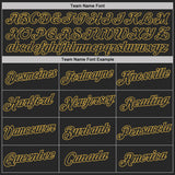 Custom Black-Old Gold Brush Stroke Splatter Performance T-Shirt