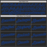 Custom Black White-Thunder Blue Brush Stroke Splatter Performance T-Shirt