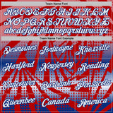 Custom Red White-Royal Lightning Gradient Dot Performance T-Shirt