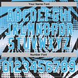 Custom Black Sky Blue-White Lightning Gradient Dot Performance T-Shirt