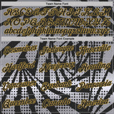 Custom Black Gray-Old Gold Lightning Gradient Dot Performance T-Shirt