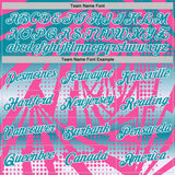 Custom Pink Teal-White Lightning Gradient Dot Performance T-Shirt