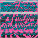 Custom Pink Teal-Black Lightning Gradient Dot Performance T-Shirt