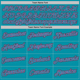 Custom Teal Black-Pink Geometric V-Lines Color Block Performance T-Shirt