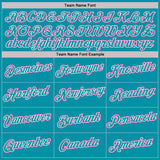 Custom Teal Pink-White Geometric V-Lines Color Block Performance T-Shirt
