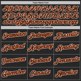 Custom Black White-Orange Geometric V-Lines Color Block Performance T-Shirt