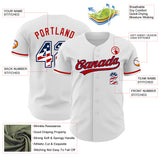Custom White USA Flag Navy-Red Authentic Baseball Jersey