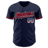 Custom Navy USA Flag White-Red Authentic Baseball Jersey