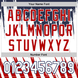 Custom Navy Red-White USA American Flag Authentic Baseball Jersey