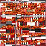 Custom Red Black White-Gold Geometric Digital Mosaic Performance T-Shirt