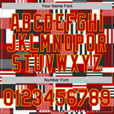 Custom Red Black White-Gold Geometric Digital Mosaic Performance T-Shirt