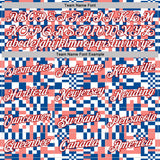 Custom White Blue Pink-Red Geometric Digital Mosaic Performance T-Shirt