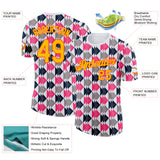 Custom White Gold Gray Pink-Orange Geometric Digital Mosaic Performance T-Shirt