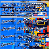 Custom Blue Navy Yellow Red-White Geometric Digital Mosaic Performance T-Shirt