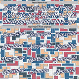 Custom White Blue Pink-Navy Geometric Digital Mosaic Performance T-Shirt