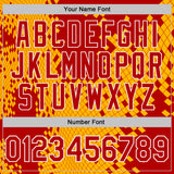 Custom Red Yellow-White Geometric Digital Mosaic Performance T-Shirt