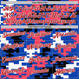 Custom Thunder Blue Red Pink Black-White Geometric Digital Mosaic Performance T-Shirt
