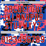 Custom Thunder Blue Red Pink Black-White Geometric Digital Mosaic Performance T-Shirt