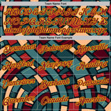 Custom Green Crimson-Gold Geometric Digital Mosaic Performance T-Shirt