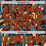 Custom Green Crimson-Gold Geometric Digital Mosaic Performance T-Shirt