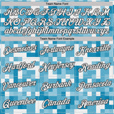 Custom White Blue-Black Geometric Digital Mosaic Performance T-Shirt