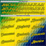 Custom Green Gold-Blue Geometric Digital Mosaic Performance T-Shirt