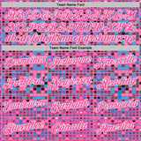 Custom Pink Blue-White Geometric Digital Mosaic Performance T-Shirt