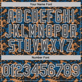 Custom Black Steel Gray Blue Brown-White Geometric Digital Mosaic Performance T-Shirt
