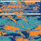 Custom US Navy Blue Orange Green-White Grunge Paint Splatter Performance T-Shirt