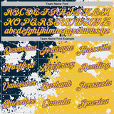 Custom White Yellow Blue-Purple Grunge Paint Splatter Performance T-Shirt