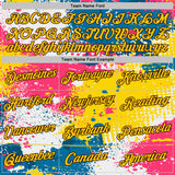 Custom White Yellow Blue Pink-Brown Grunge Paint Splatter Performance T-Shirt