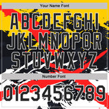Custom Black Yellow Red-White Grunge Paint Splatter Performance T-Shirt