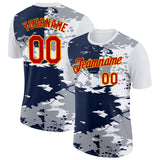 Custom White Red Gray Blue-Yellow Grunge Paint Splatter Performance T-Shirt