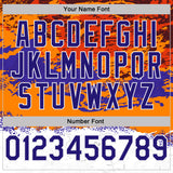 Custom Bay Orange Dark Purple-White Grunge Paint Splatter Performance T-Shirt