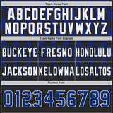 Custom Black Royal-White Authentic Geometric Pixel Grid Fade Football Jersey