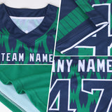 Custom Green Orange-White Authentic Geometric Pixel Grid Fade Football Jersey