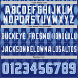 Custom Royal Light Blue-White Authentic Geometric Pixel Grid Fade Football Jersey