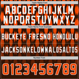 Custom Brown Orange-White Authentic Geometric Pixel Grid Fade Football Jersey