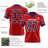 Custom Red Camo White-Royal Authentic Digital Camouflage Panel Football Jersey