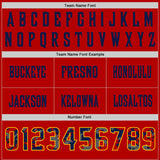 Custom Red Camo Yellow-Navy Authentic Digital Camouflage Panel Football Jersey