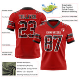 Custom Red Camo White-Black Authentic Digital Camouflage Panel Football Jersey
