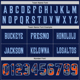 Custom Navy Camo Light Blue-Orange Authentic Digital Camouflage Panel Football Jersey