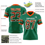 Custom Kelly Green Camo White-Orange Authentic Digital Camouflage Panel Football Jersey