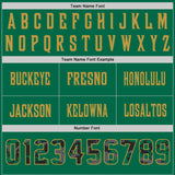 Custom Kelly Green Camo Old Gold-Black Authentic Digital Camouflage Panel Football Jersey