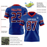 Custom Royal Camo White-Red Authentic Digital Camouflage Panel Football Jersey
